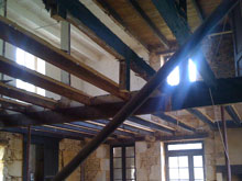 inside-the-manoir-the-floorboards-have-been-removed-together-with-much-of-the-internal-plasterwork