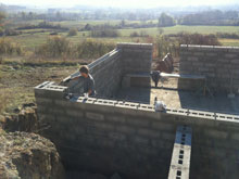 work progresses on the house neil has designed on an escarpment in lot-et-garonne2